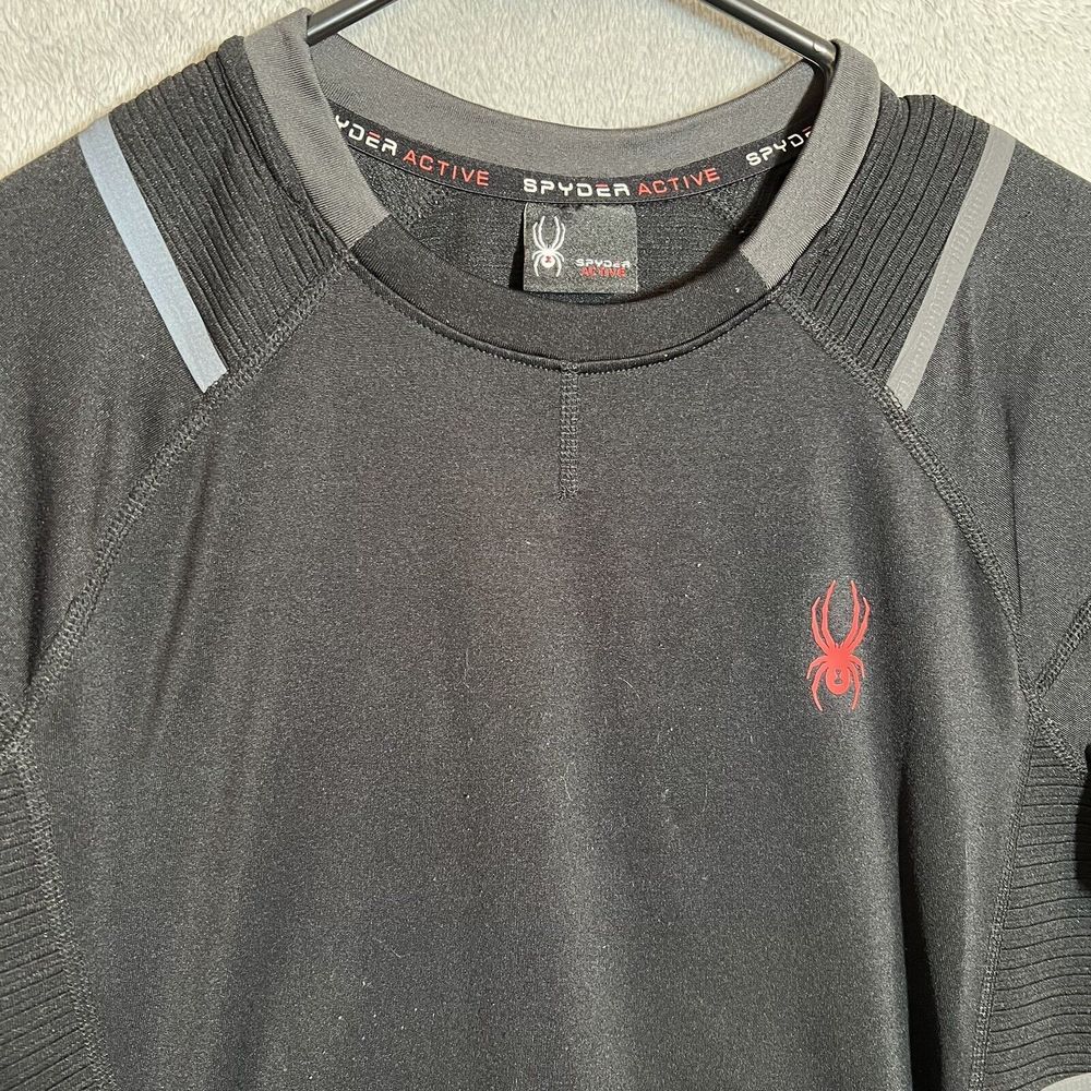Spyder Active Pro Web Base Layer Shirt Men’s Size Small Black Crew‎ Neck Stretch